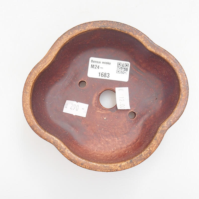 Keramik-Bonsaischale 13 x 12 x 5 cm, Farbe Orange