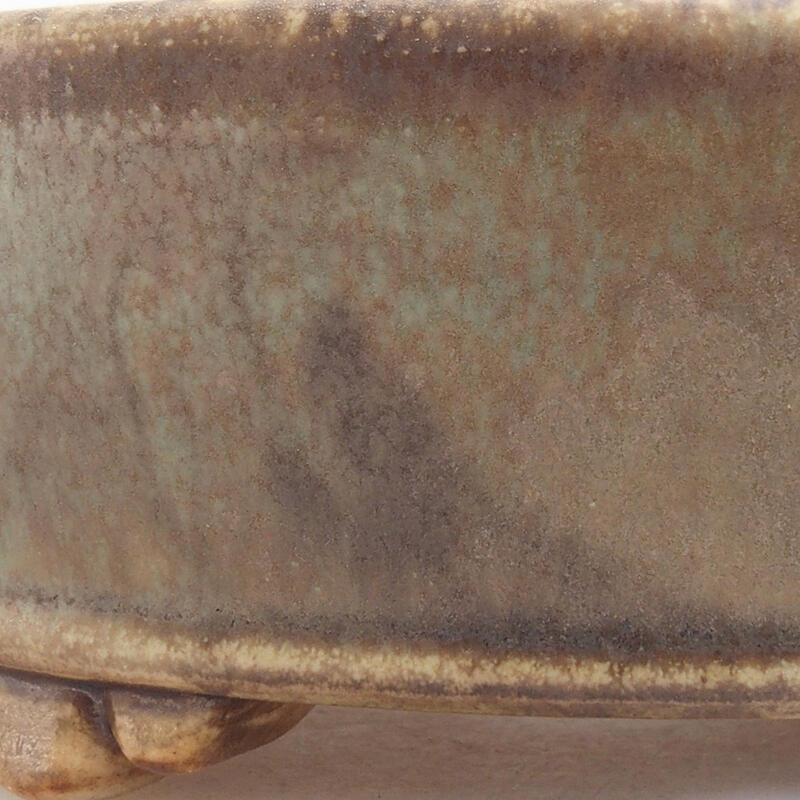 Keramik-Bonsaischale 13 x 13 x 4 cm, Farbe grün