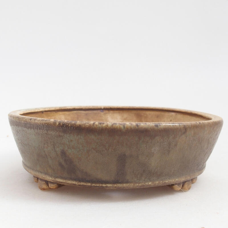 Keramik-Bonsaischale 13 x 13 x 4 cm, Farbe grün