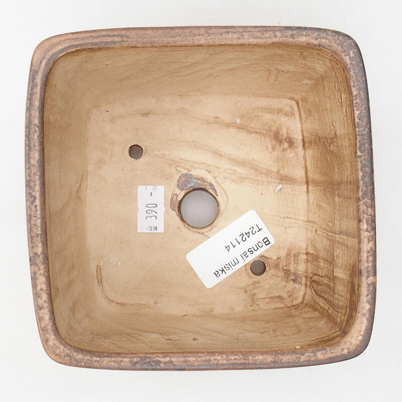 Keramik-Bonsaischale 13 x 13 x 8 cm, Farbe rosa