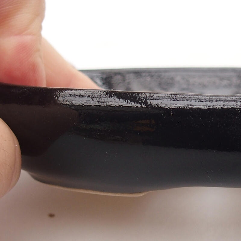 Keramik-Bonsaischale 13 x 9,5 x 2,5 cm, Farbe schwarz