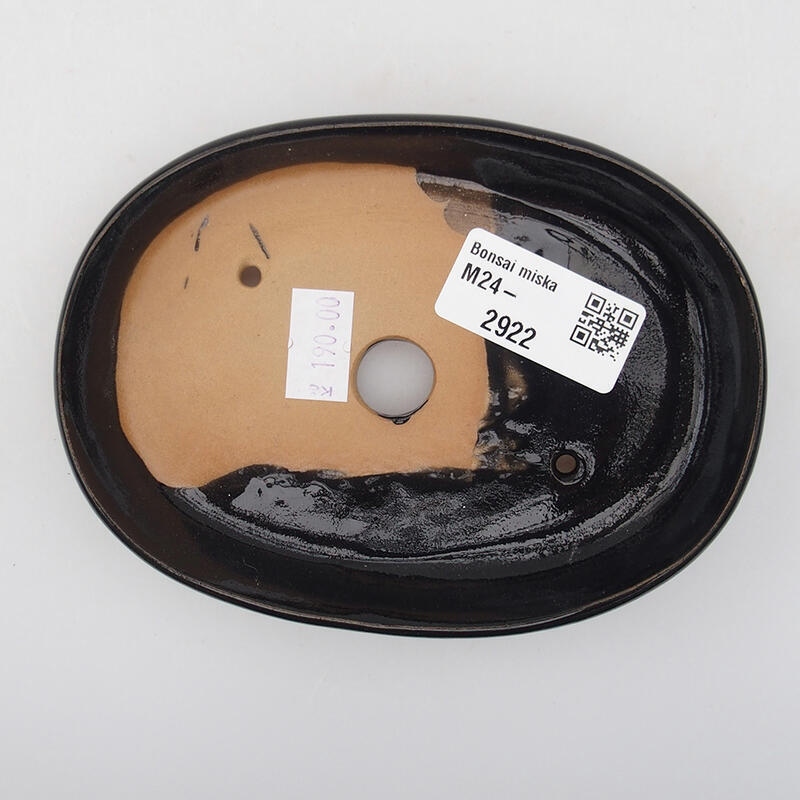 Keramik-Bonsaischale 13 x 9,5 x 2,5 cm, Farbe schwarz