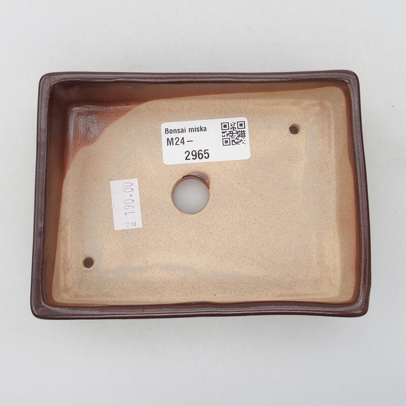 Keramik-Bonsaischale 13 x 9,5 x 3 cm, Farbe braun