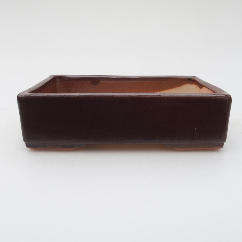 Keramik-Bonsaischale 13 x 9,5 x 3 cm, Farbe braun