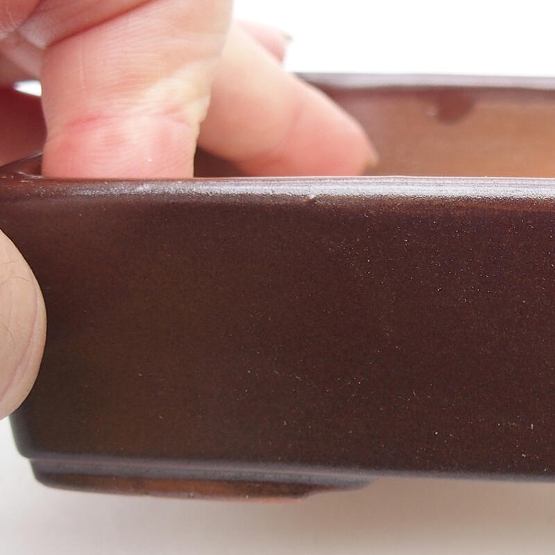 Keramik-Bonsaischale 13 x 9,5 x 3 cm, Farbe braun