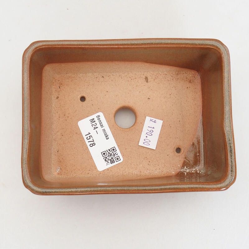 Keramik-Bonsaischale 13 x 9,5 x 5 cm, Farbe braun