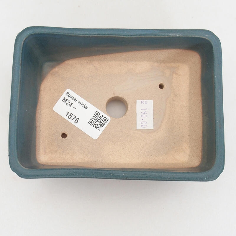 Keramik-Bonsaischale 13 x 9,5 x 5 cm, Farbe Blau