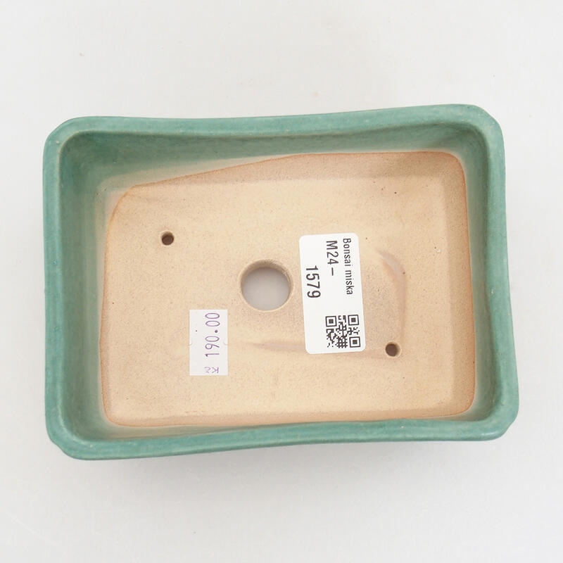 Keramik-Bonsaischale 13 x 9,5 x 5 cm, Farbe grün