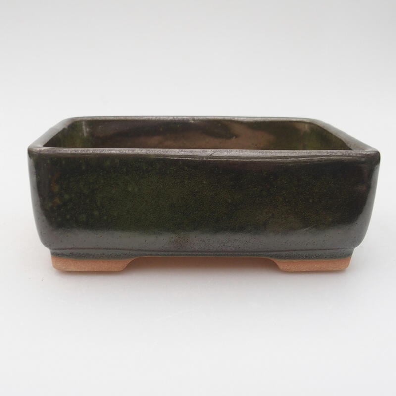 Keramik-Bonsaischale 14,5 x 11 x 5 cm, Farbe grün