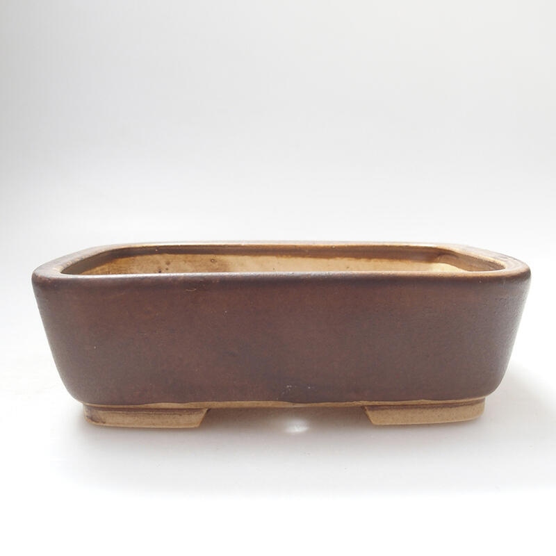 Keramik-Bonsaischale 14,5 x 12 x 4 cm, Farbe braun