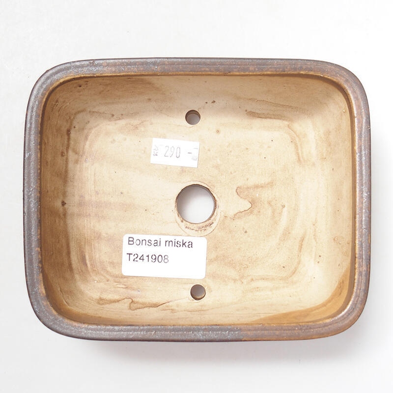 Keramik-Bonsaischale 14,5 x 12 x 4 cm, Farbe braun