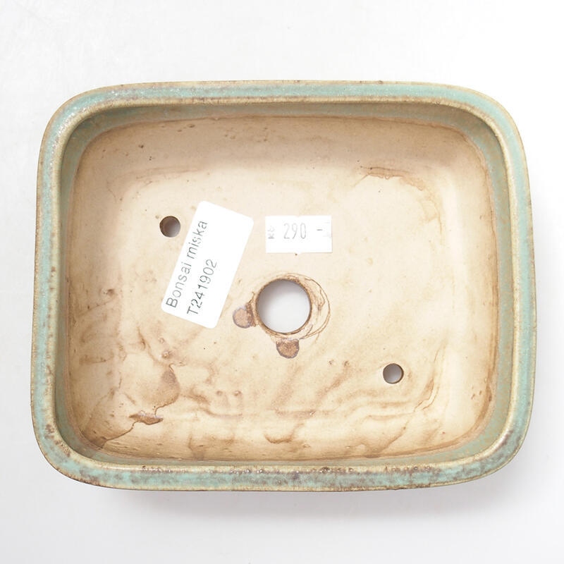 Keramik-Bonsaischale 14,5 x 12 x 4 cm, Farbe grün