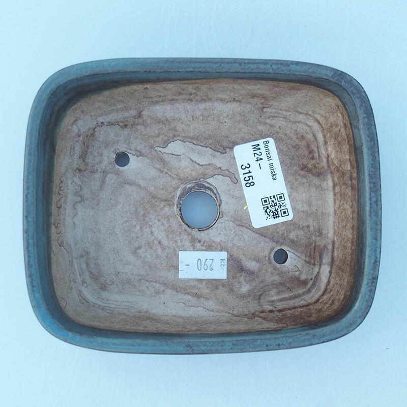 Keramik-Bonsaischale 14 x 11,5 x 4,5 cm, Farbe Blau
