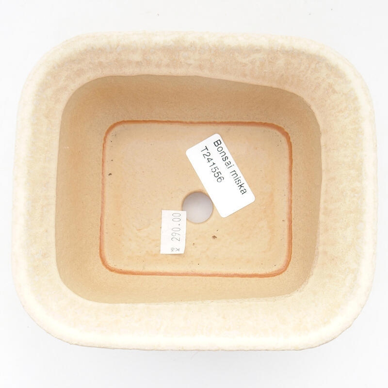 Keramik-Bonsaischale 14 x 12,5 x 7 cm, Farbe Beige