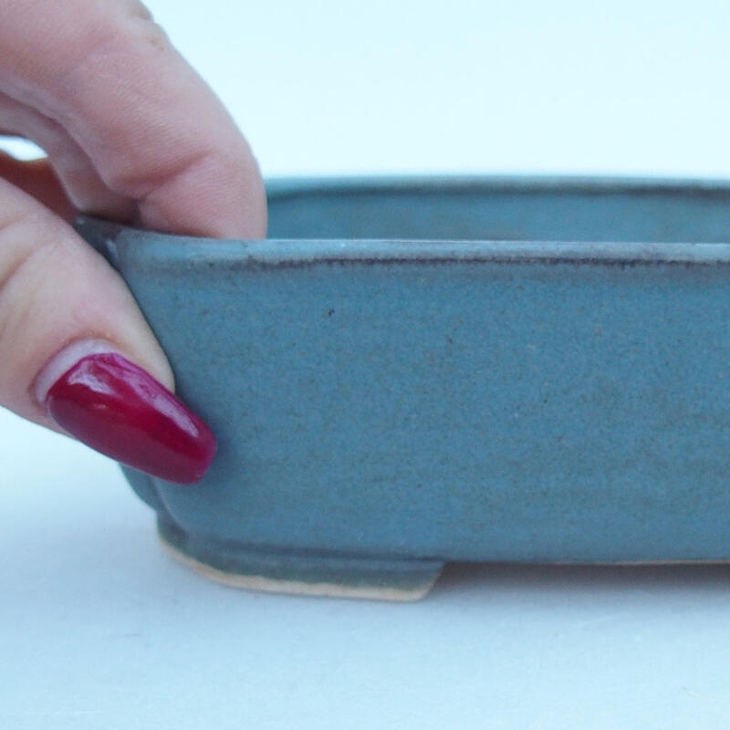 Keramik-Bonsaischale 14 x 12 x 4,5 cm, Farbe Blau