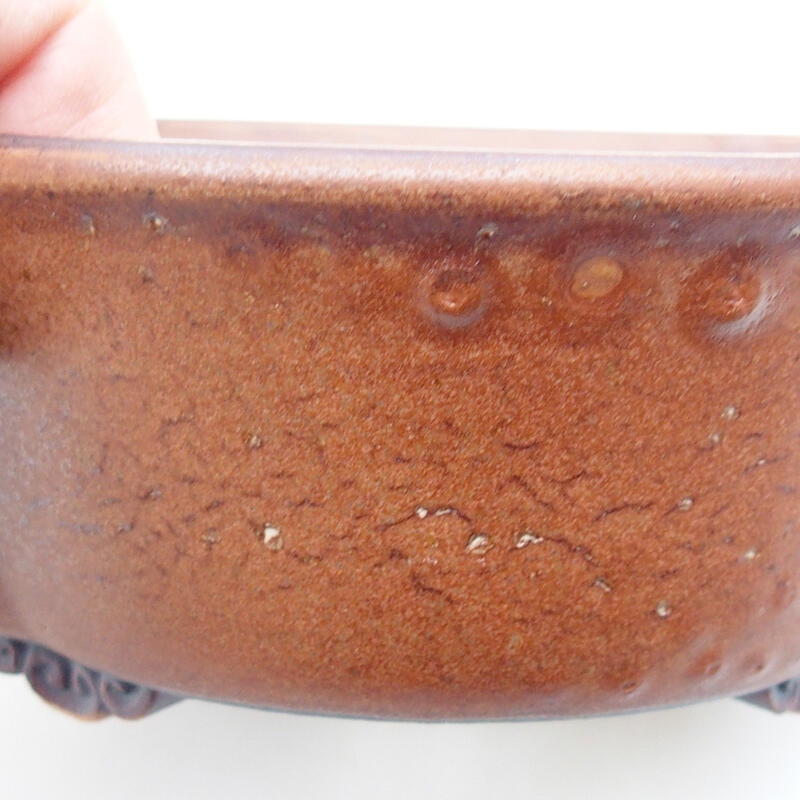 Bonsaischale aus Keramik 14 x 13 x 5 cm, Farbe braun