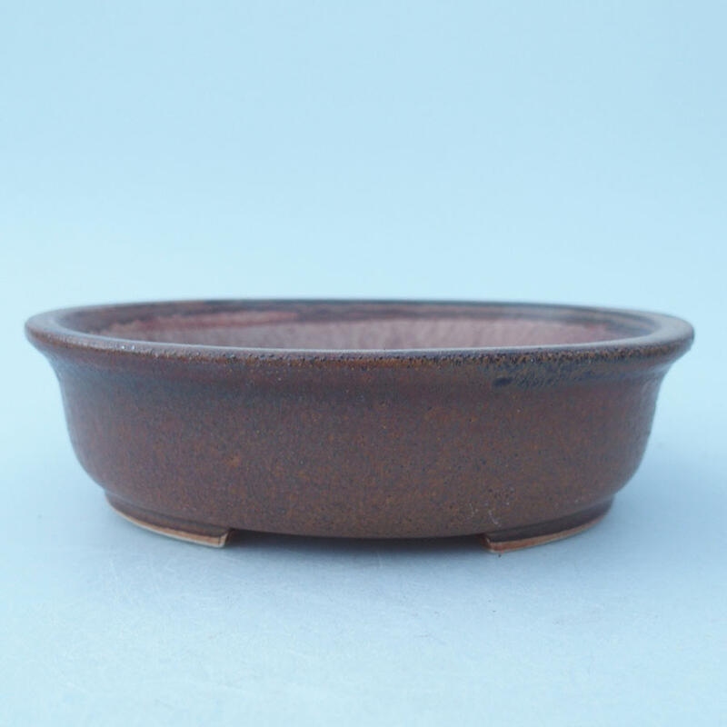 Keramik-Bonsaischale 15,5 x 14 x 4 cm, Farbe braun