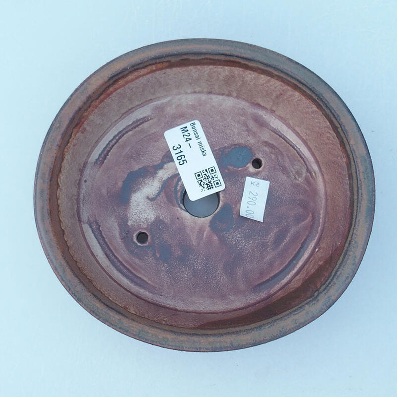 Keramik-Bonsaischale 15,5 x 14 x 4 cm, Farbe braun