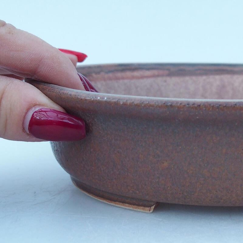 Keramik-Bonsaischale 15,5 x 14 x 4 cm, Farbe braun