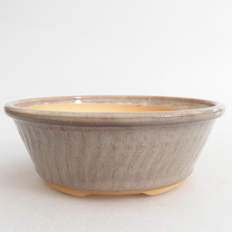 Keramik-Bonsaischale 15,5 x 15,5 x 5,5 cm, Farbe grau