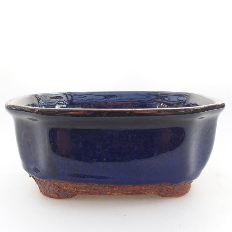 Keramik-Bonsaischale 15 x 12,5 x 6,5 cm, Farbe Blau