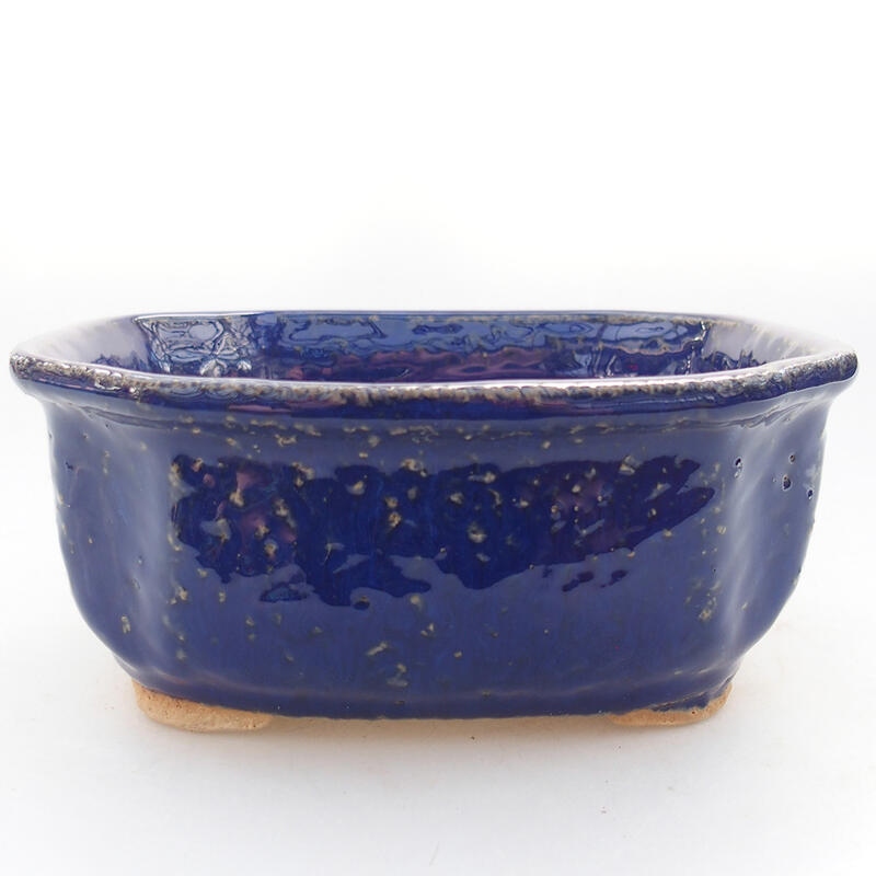 Keramik-Bonsaischale 15 x 12,5 x 6,5 cm, Farbe Blau