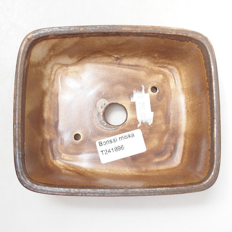 Keramik-Bonsaischale 15 x 13 x 5 cm, Farbe braun
