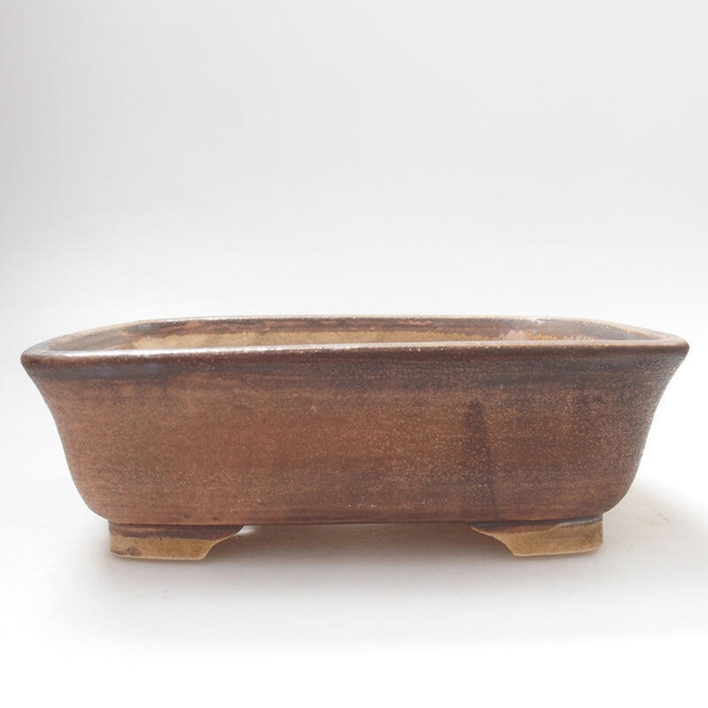 Keramik-Bonsaischale 15 x 13 x 5 cm, Farbe braun