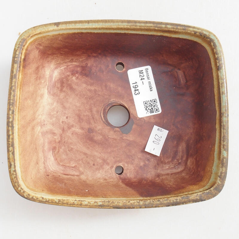 Keramik-Bonsaischale 15 x 13 x 5 cm, Farbe grün