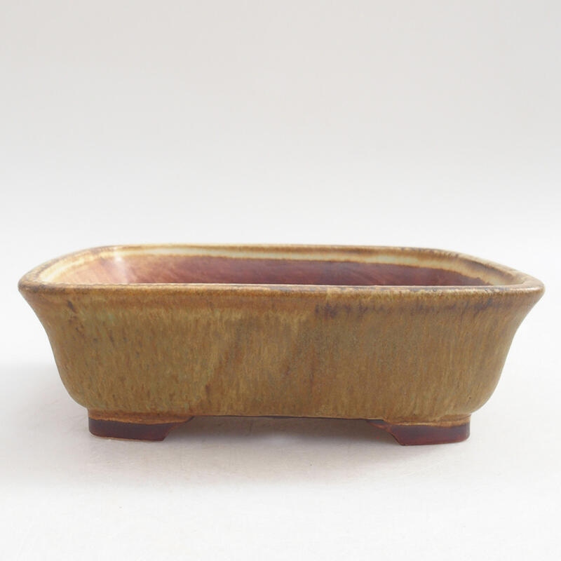 Keramik-Bonsaischale 15 x 13 x 5 cm, Farbe grün