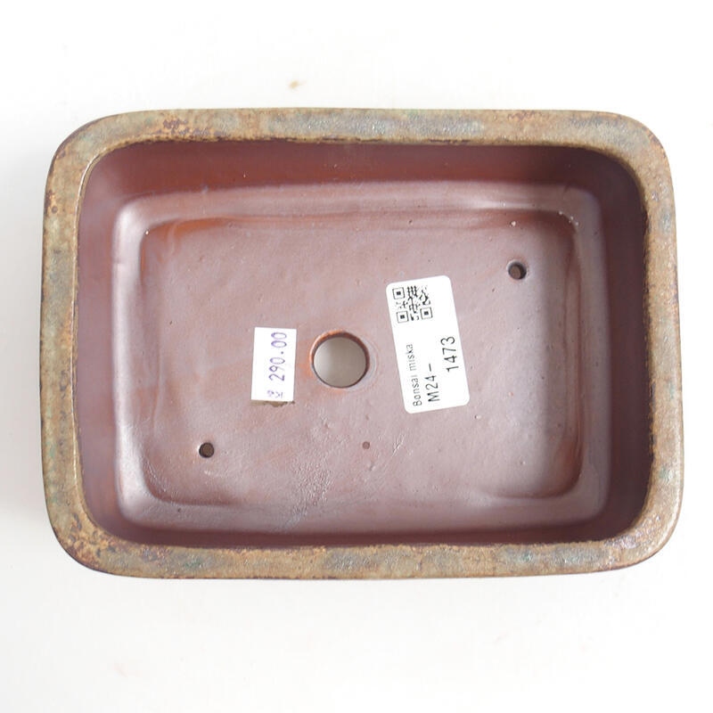 Keramik-Bonsaischale 16,5 x 12 x 5,5 cm, Farbe braun