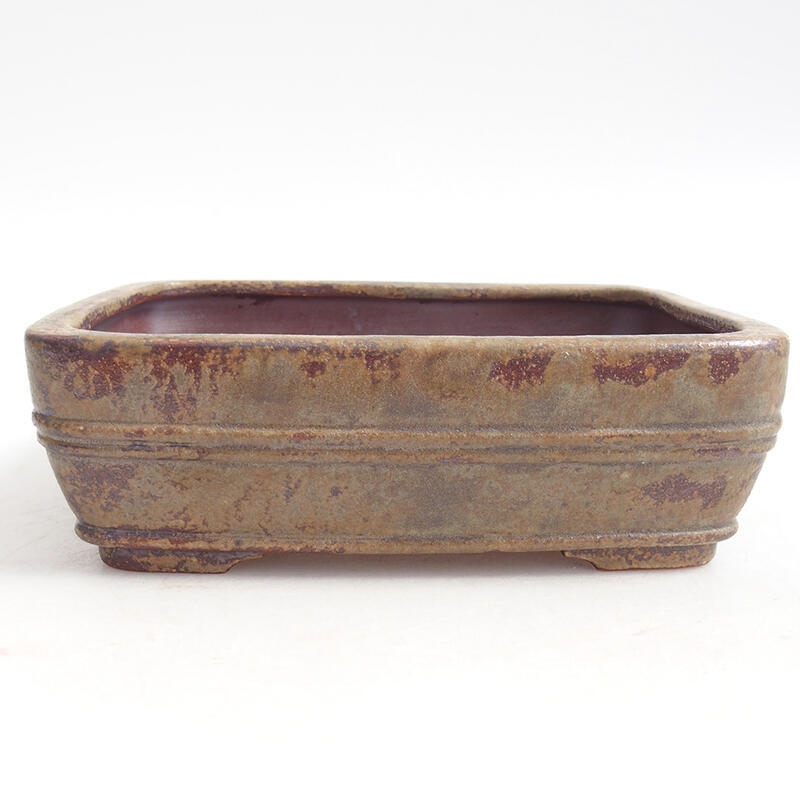 Keramik-Bonsaischale 16,5 x 12 x 5,5 cm, Farbe braun