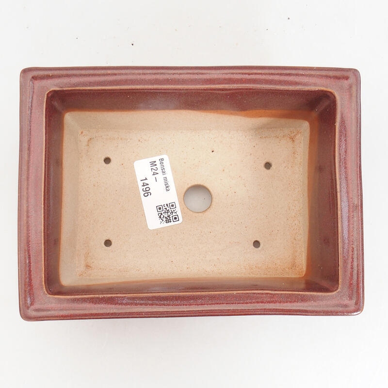 Keramik-Bonsaischale 16 x 12 x 6 cm, Weinfarbe