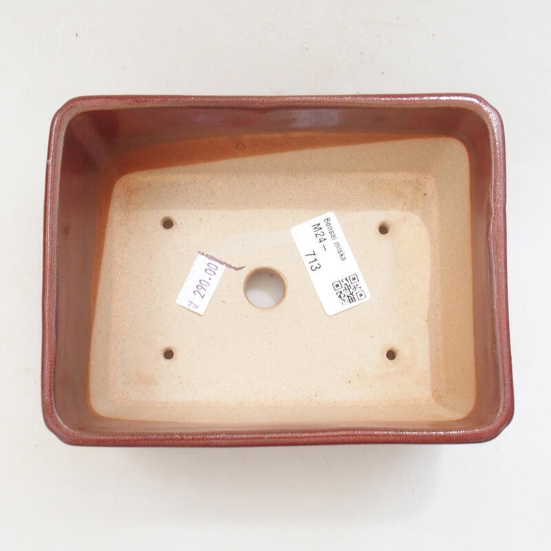 Keramik-Bonsaischale 16 x 12 x 6 cm, Weinfarbe