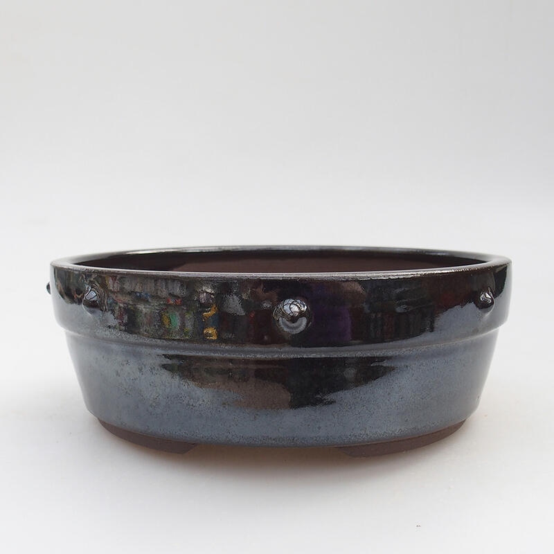 Keramik-Bonsaischale 16 x 16 x 5,5 cm, metallische Farbe