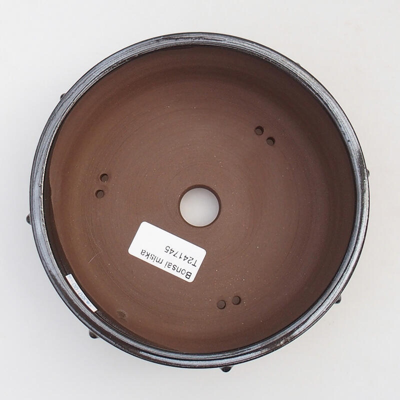 Keramik-Bonsaischale 16 x 16 x 5,5 cm, metallische Farbe