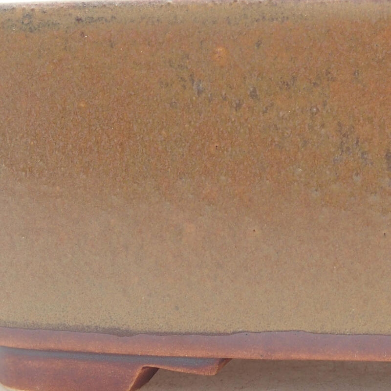Keramik-Bonsaischale 17,5 x 14,5 x 5,5 cm, Farbe braun