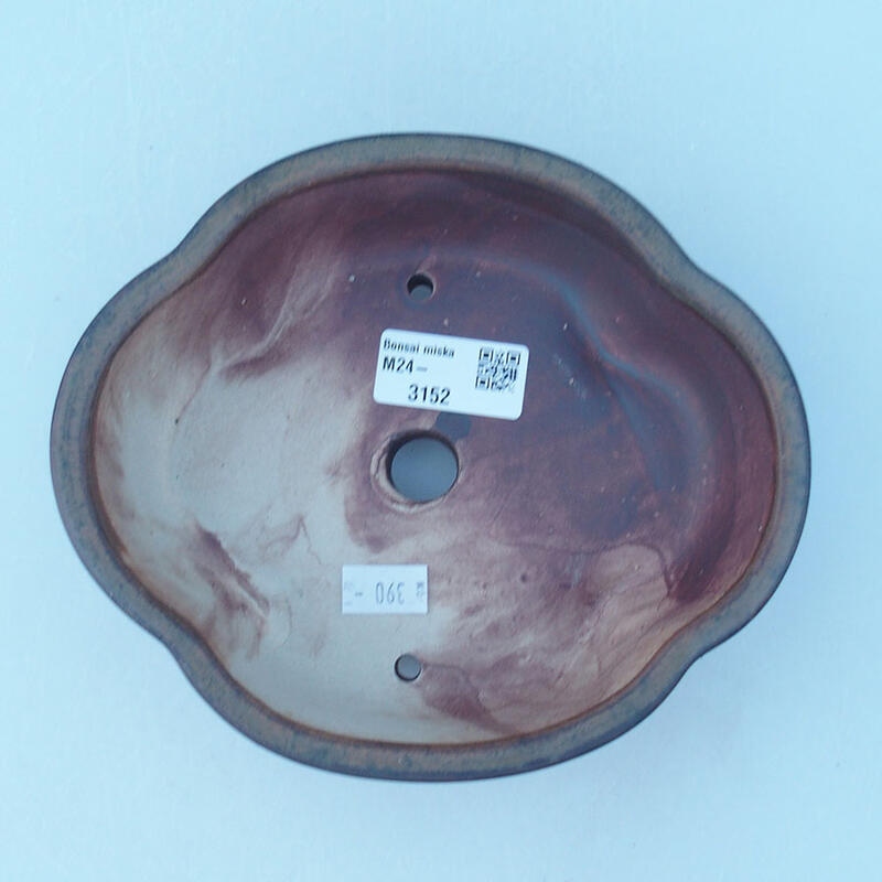 Keramik-Bonsaischale 17,5 x 15 x 5,5 cm, Farbe braun