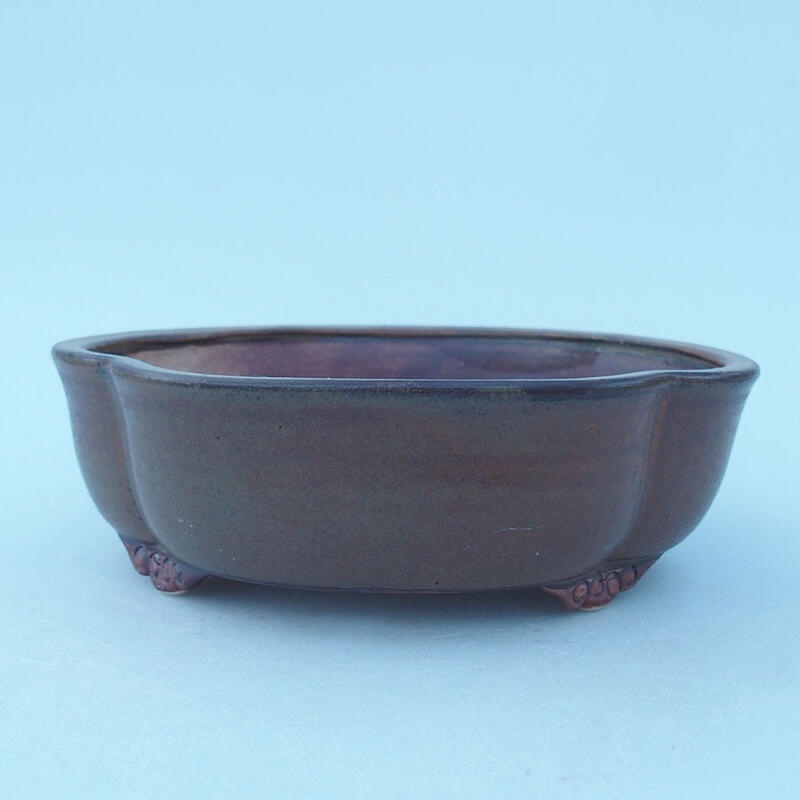 Keramik-Bonsaischale 17,5 x 15 x 5,5 cm, Farbe braun
