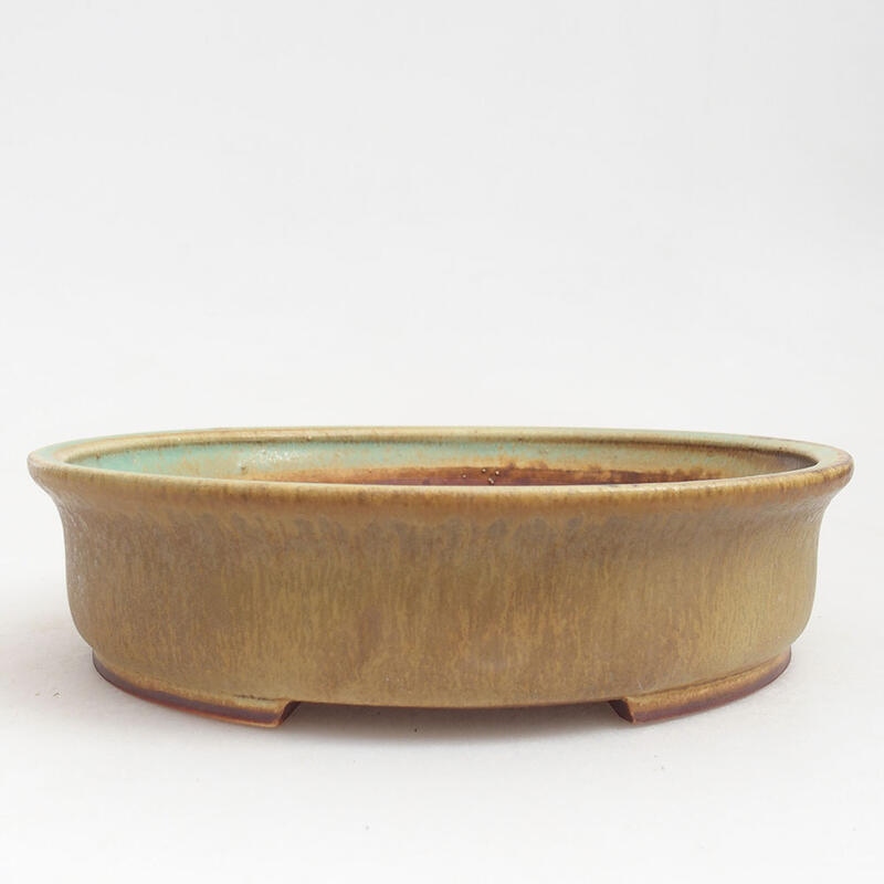 Keramik-Bonsaischale 17,5 x 16 x 4,5 cm, Farbe grün