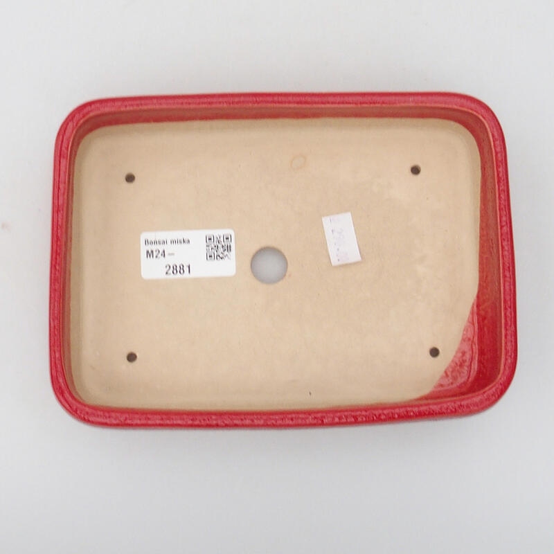 Keramik-Bonsaischale 17 x 12,5 x 4 cm, Farbe Rot
