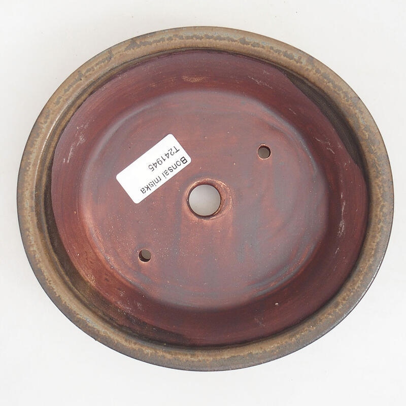 Keramik-Bonsaischale 18,5 x 17 x 4,5 cm, Farbe braun