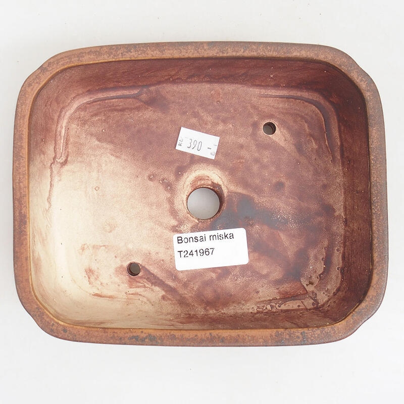 Keramik-Bonsaischale 18 x 14,5 x 4,5 cm, Farbe braun