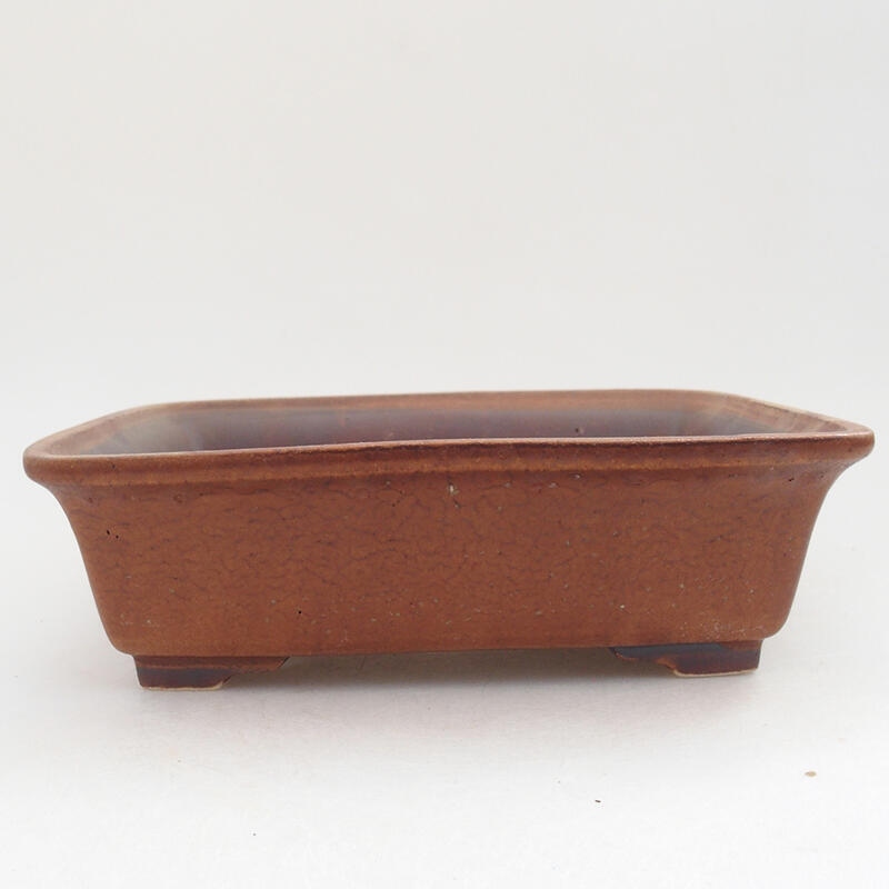 Keramik-Bonsaischale 18 x 14 x 5,5 cm, Farbe braun