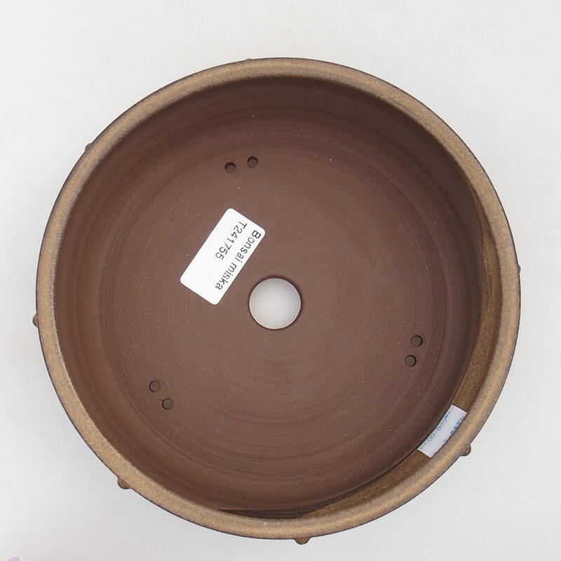 Keramik-Bonsaischale 18 x 18 x 5,5 cm, Farbe braun