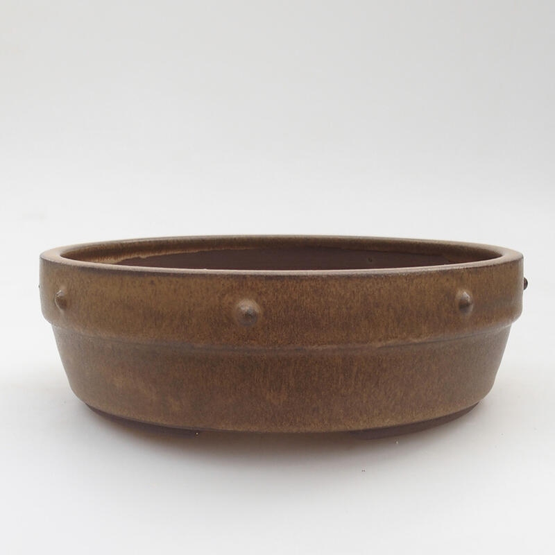 Keramik-Bonsaischale 18 x 18 x 5,5 cm, Farbe braun