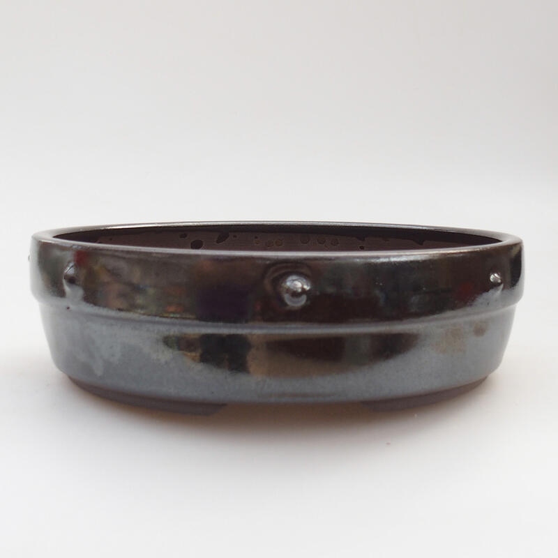 Keramik-Bonsaischale 18 x 18 x 5 cm, metallische Farbe