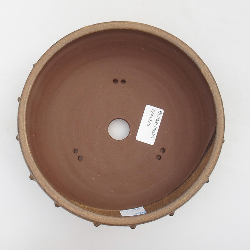 Keramik-Bonsaischale 18 x 18 x 6 cm, Farbe braun
