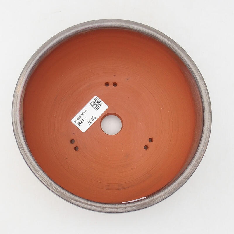 Keramik-Bonsaischale 18 x 18 x 7 cm, Farbe grau