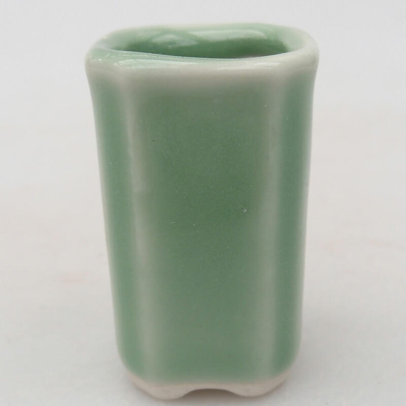 Keramik-Bonsaischale 2,5 x 2,5 x 4,5 cm, Farbe grün